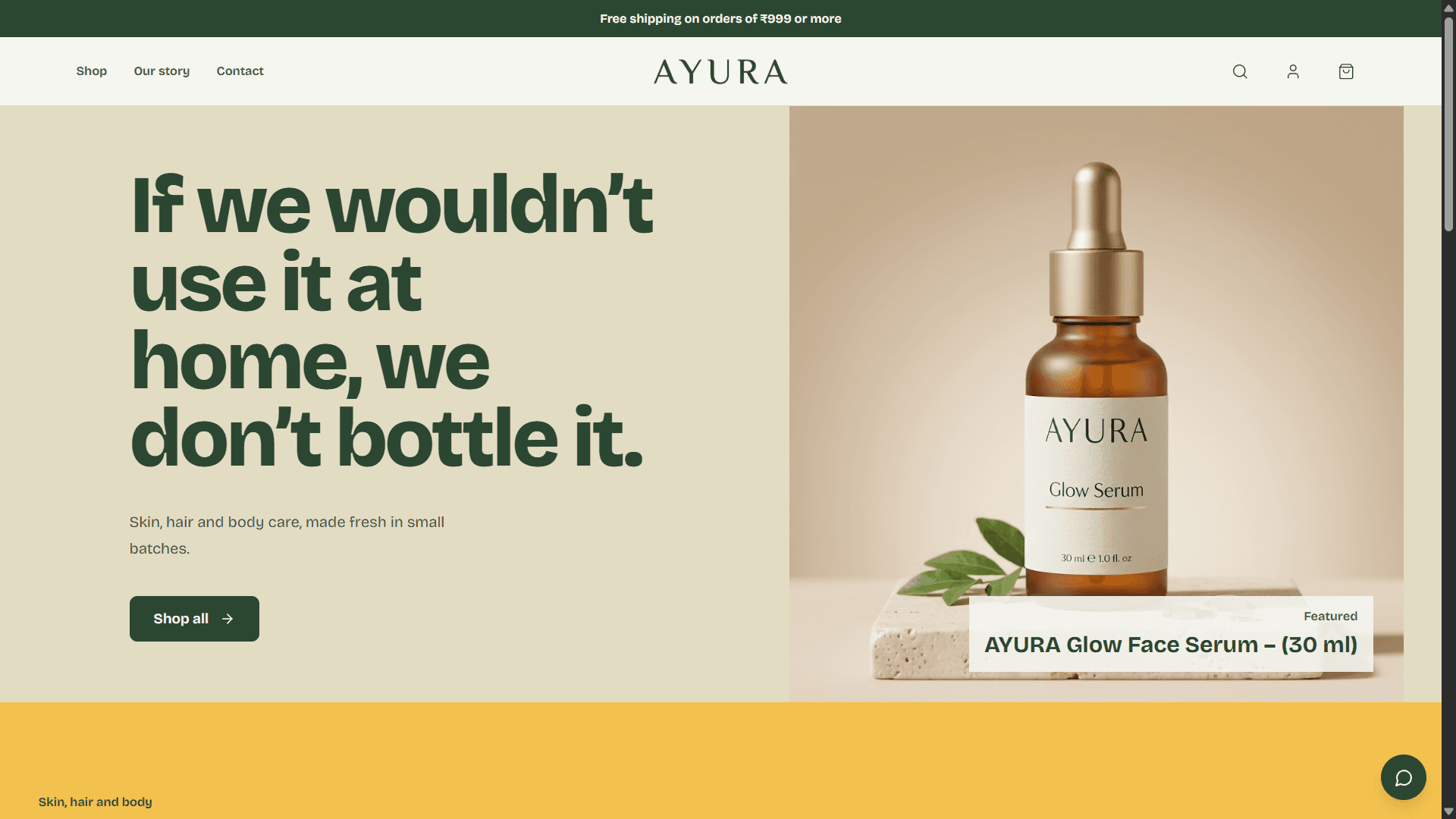 Ayura - Ecommerce project cover
