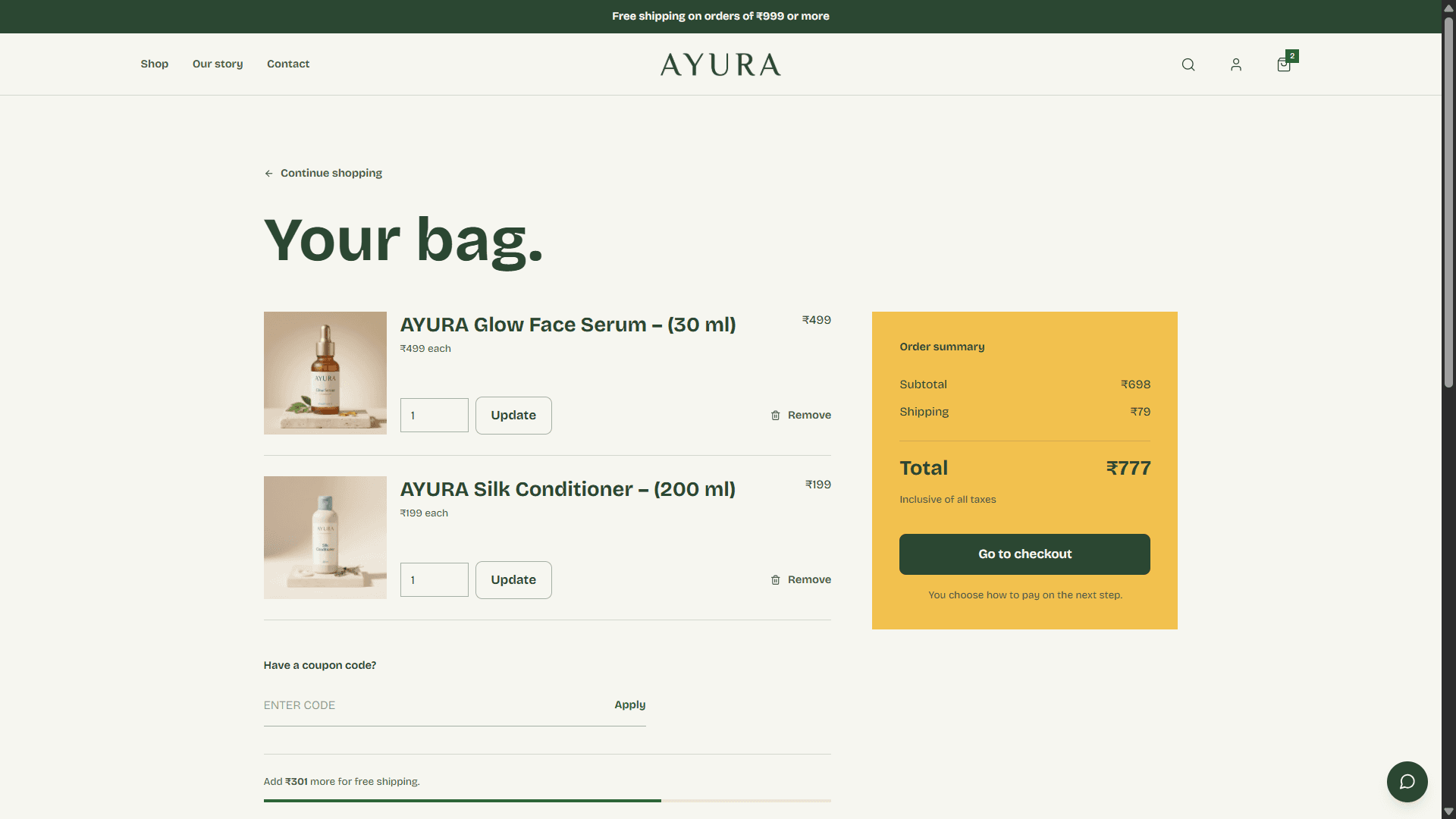 Ayura - Ecommerce project detail 3