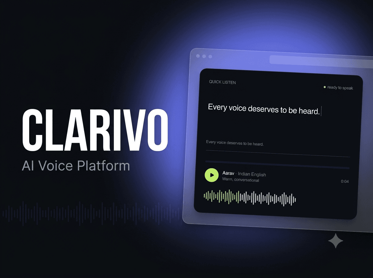 Clarivo — AI Voice Platform for Indian Languages project cover